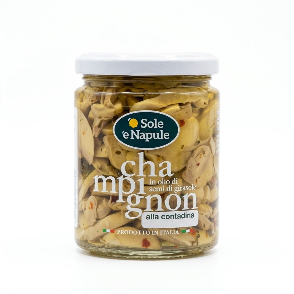 ‘’ O SOLE E NAPULE ‘’ Funghi Champignon Alla Contadina All’olio Di Girasole 280g