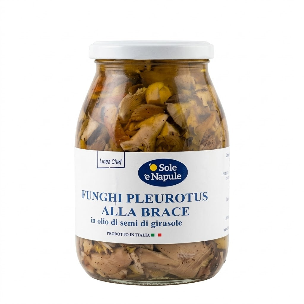 ‘’ O SOLE E NAPULE ‘’ Funghi Pleurotus Alla Brace 980g All’olio Di Semi di Girasole