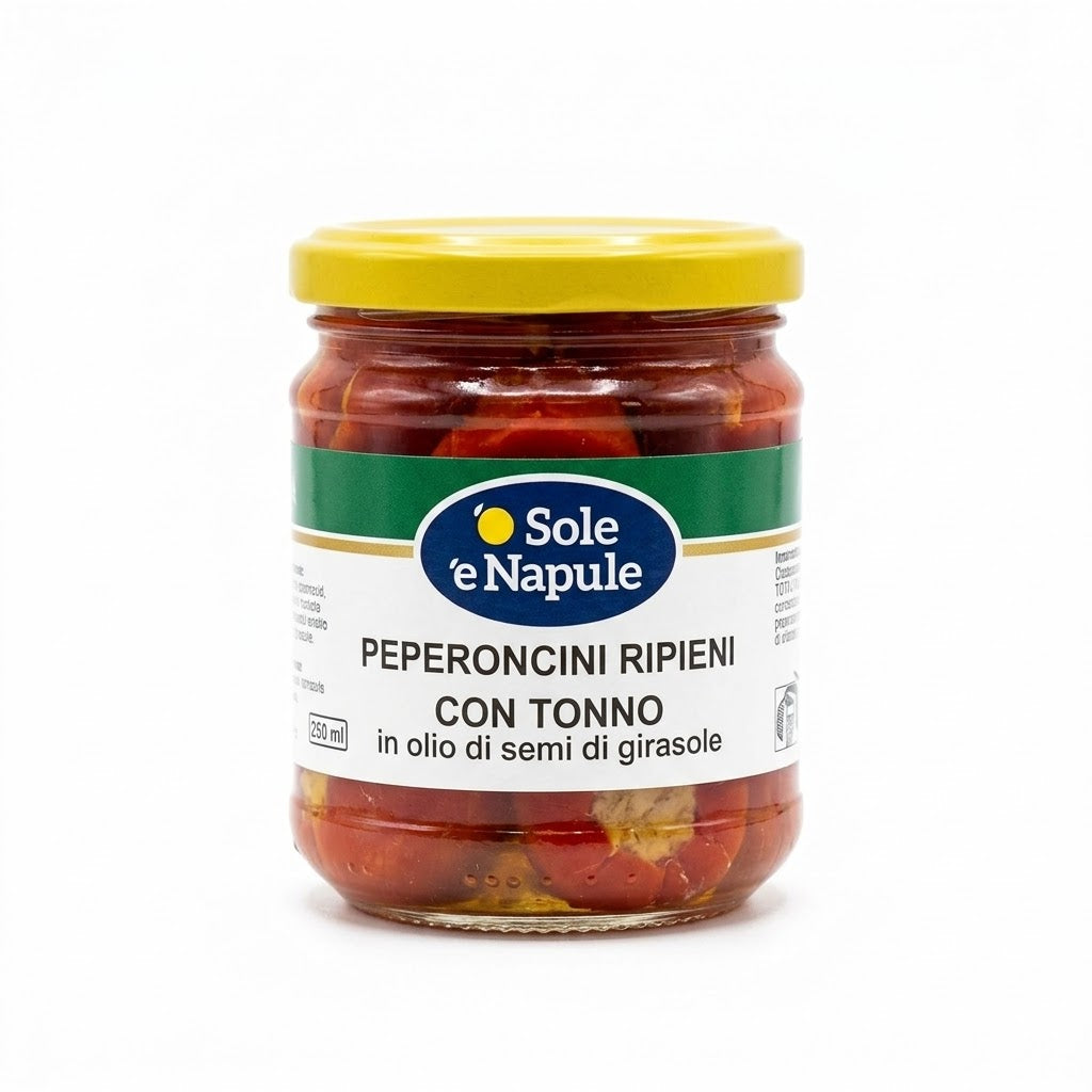 ‘’ O SOLE E NAPULE ‘’ Peperoncini Ripieni con Tonno 180g