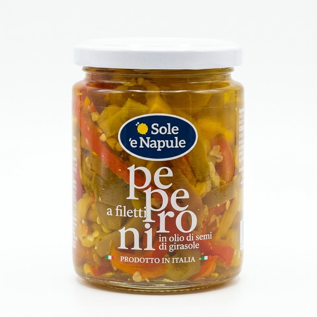 ‘’ O SOLE E NAPULE ‘’ Peperoni a Filetti All’Olio di Girasole 280g