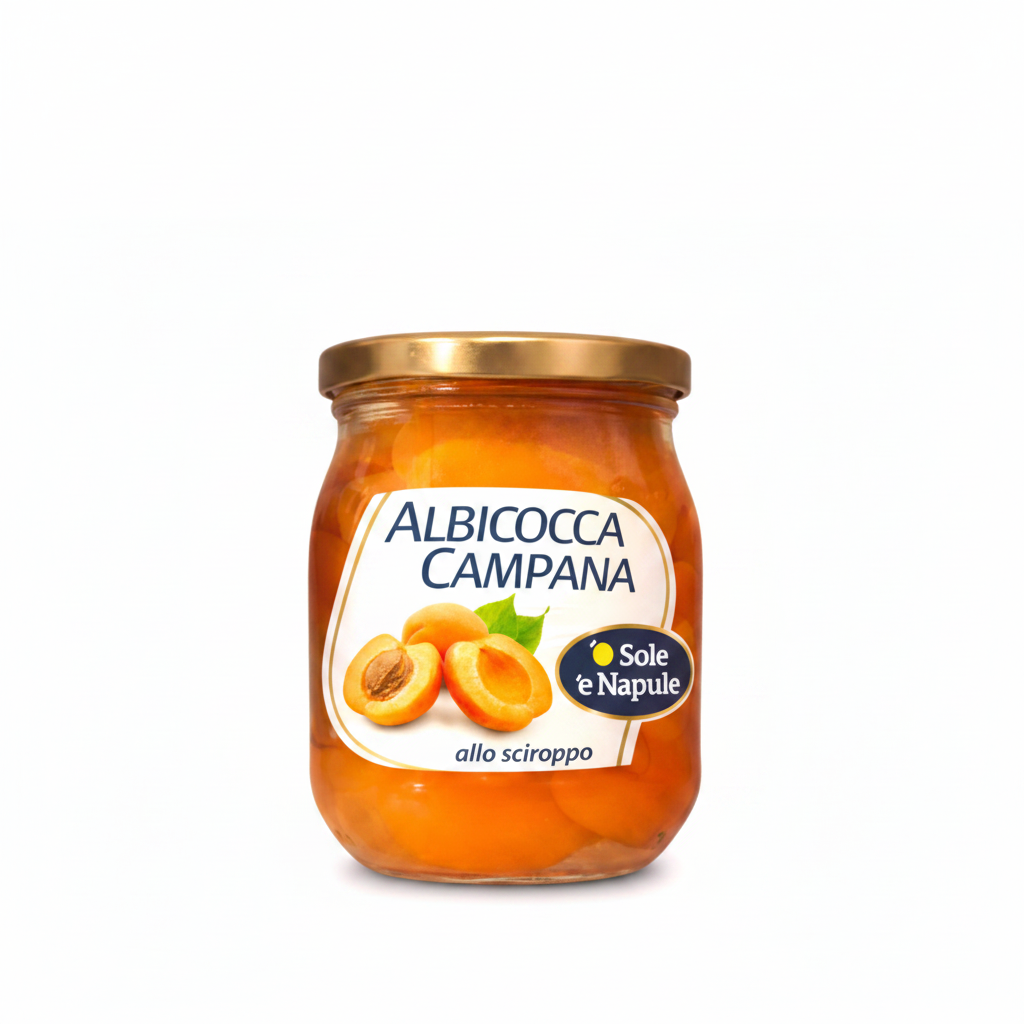 "O SOLE E NAPULE" Campania Apricot – HALVED in syrup in glass