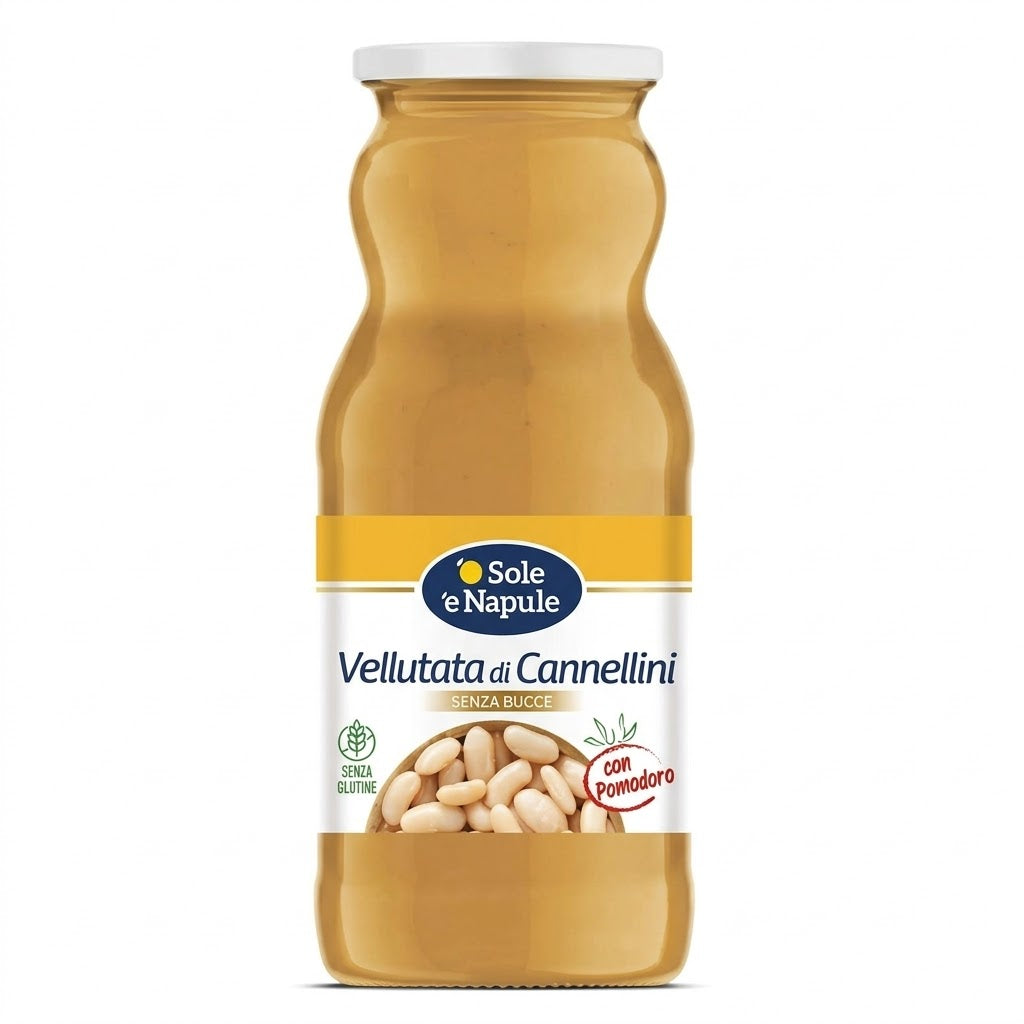 ‘’ O SOLE E NAPULE ‘’Vellutata di Cannellini Con Pomodoro(Senza Bucce) in Vetro 350g