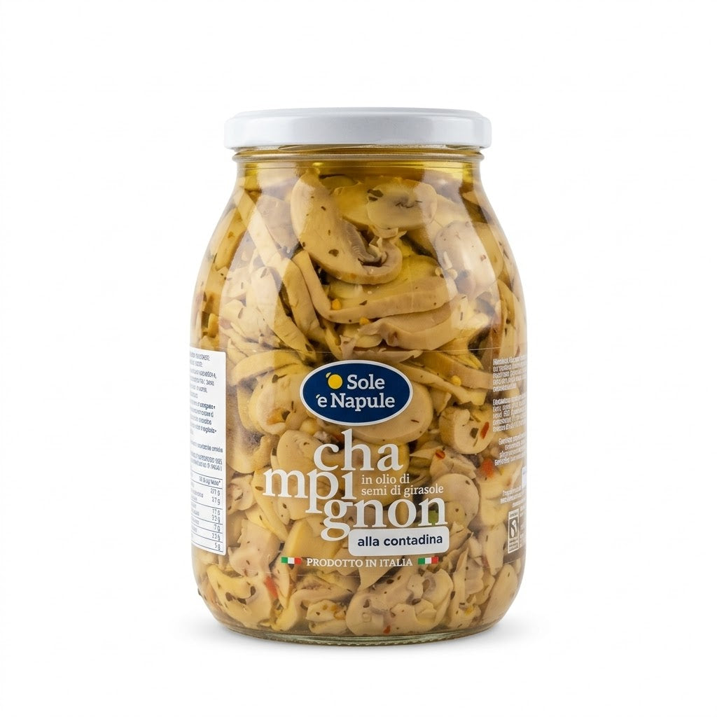 '' O SOLE E NAPULE '' Champignon Alla Contadina 980g All’olio di Girasole