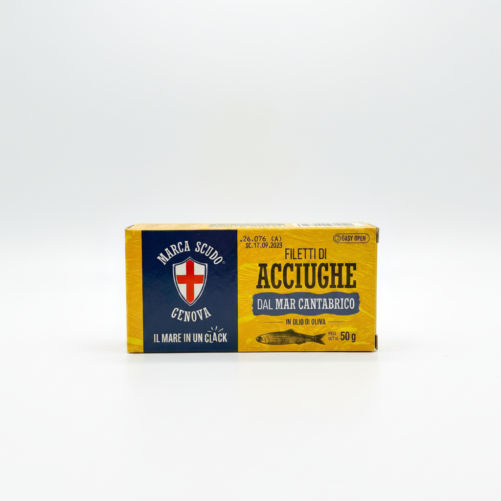 Marca Scudo Genova  “Filetti di Acciughe Dal Mar Cantabrico” 50g