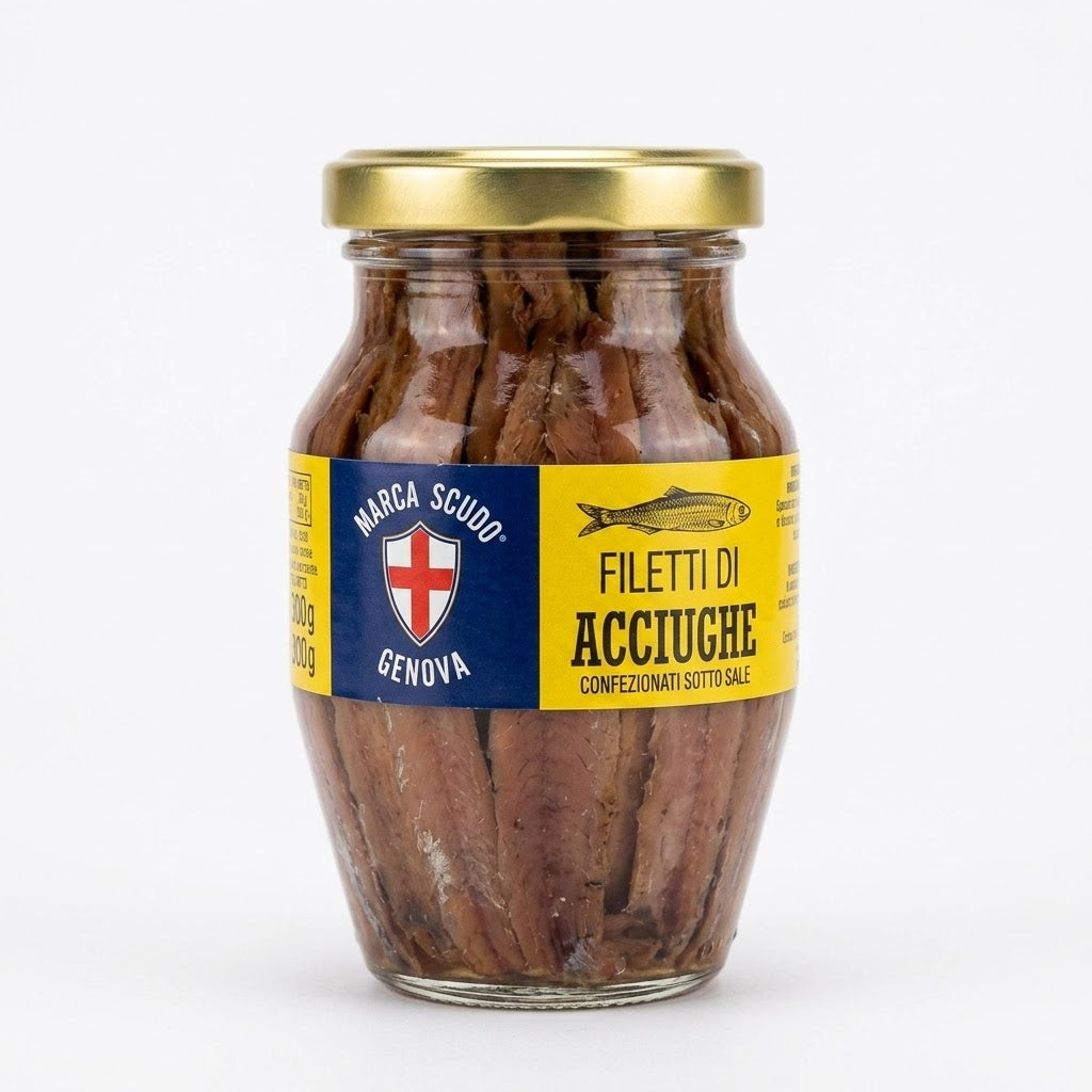 Marca Scudo Genova  “ Filetti di Acciughe Sott’olio” 160g