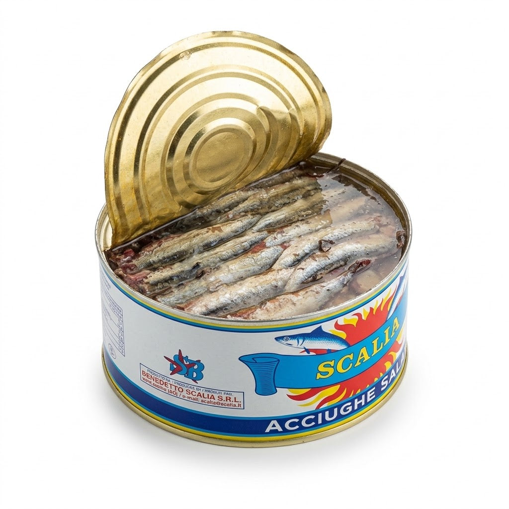 ‘ACCIUGHE SALATE’ BENEDETTO SCALIA ‘ Sciacca ‘ in latta da 5 kg