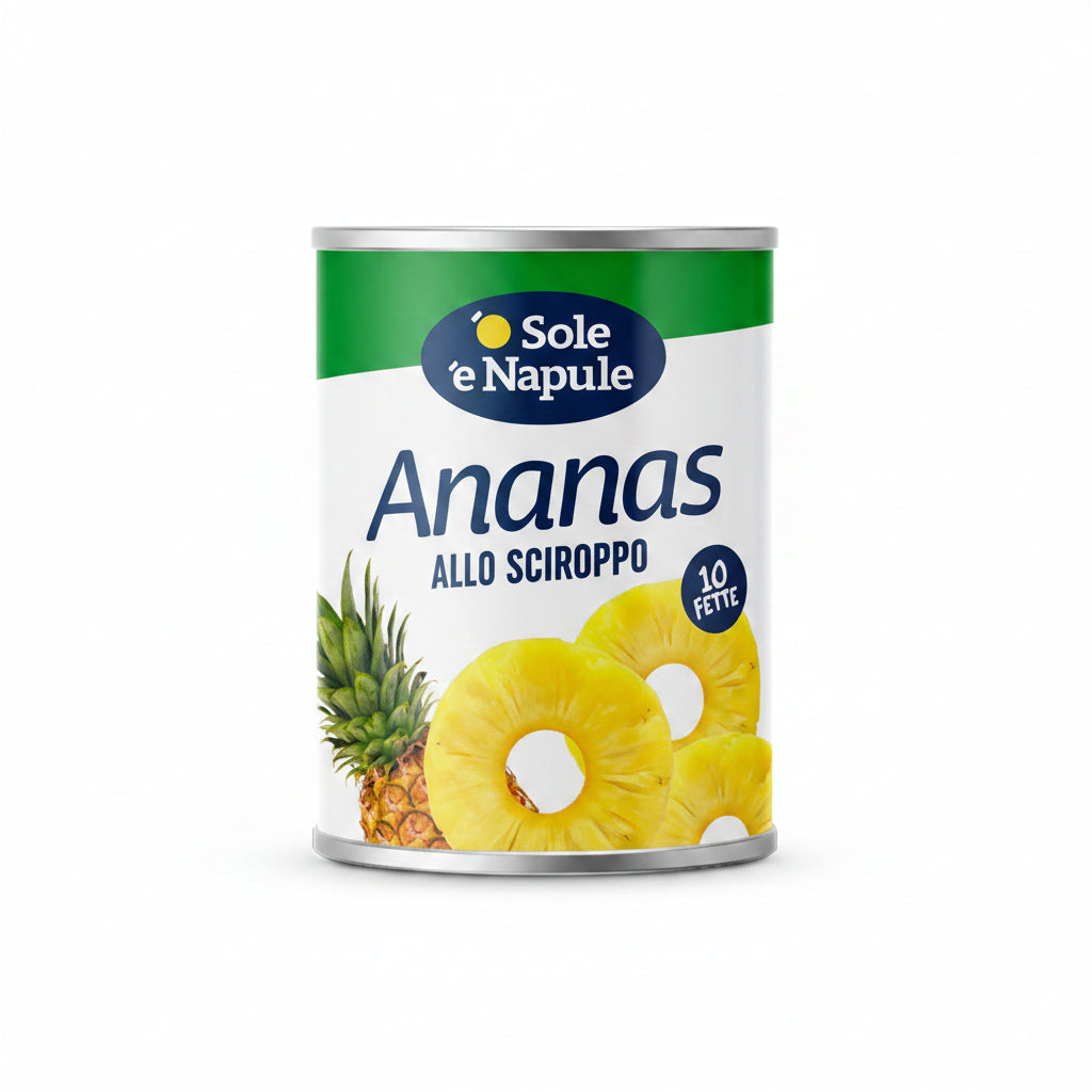 '' O SOLE E NAPULE '' Pineapple in Syrup Can 565 g