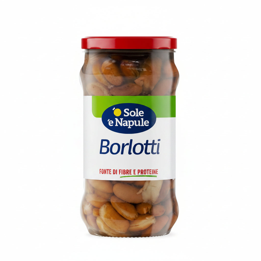 "O SOLE E NAPULE" Borlotti Beans Glass 295 g