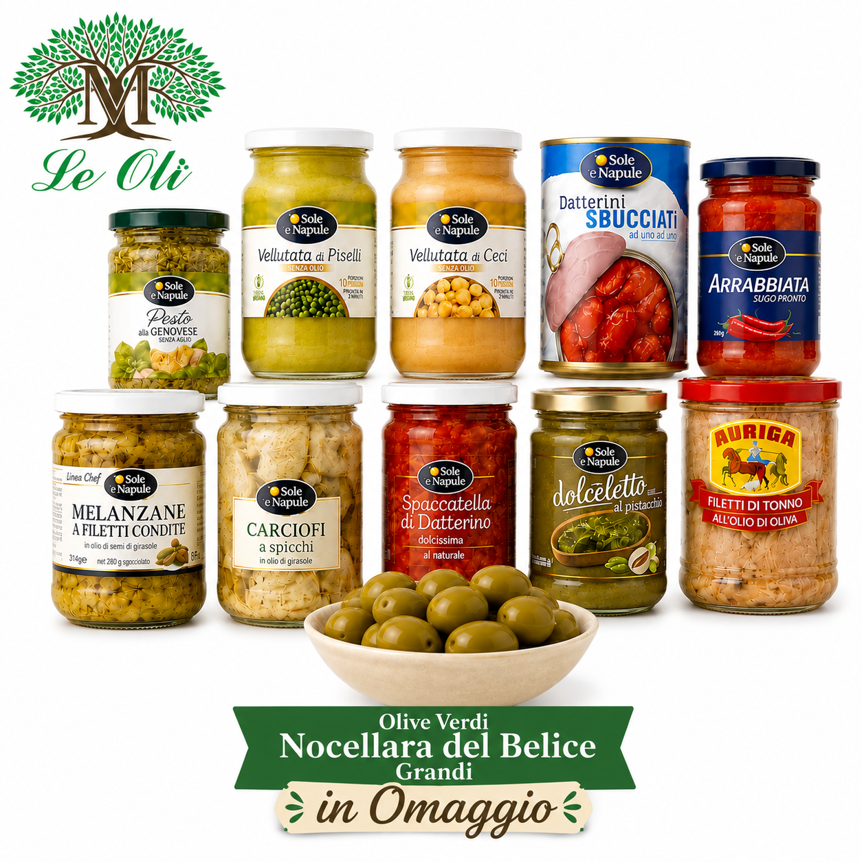 Box Sapori di Napoli 11 Prodotti + Olive Verdi Nocellara del Belice Grandi in omaggio