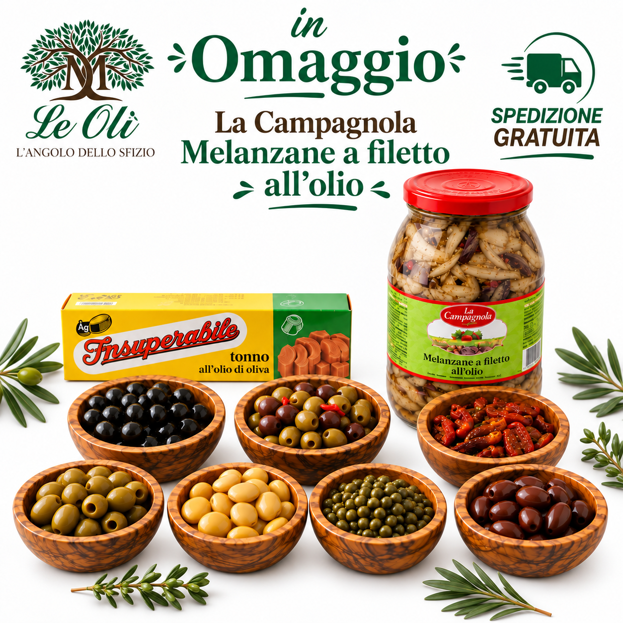 Box Dispensa Mediterranea – La Campagnola  “Melanzane a filetto all’olio” in Omaggio