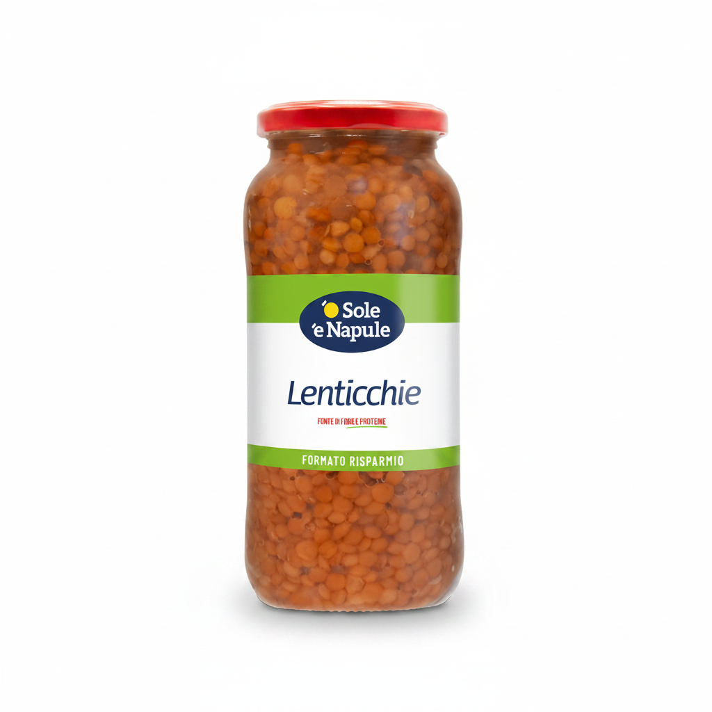 '' O SOLE E NAPULE '' Lentils Glass 540 g
