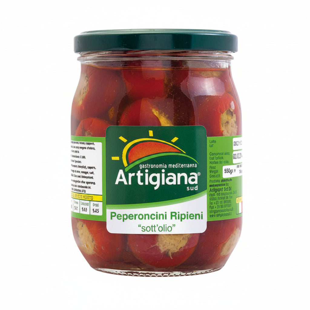 '' ARTIGIANA SUD '' Peperoncini Ripieni 540g