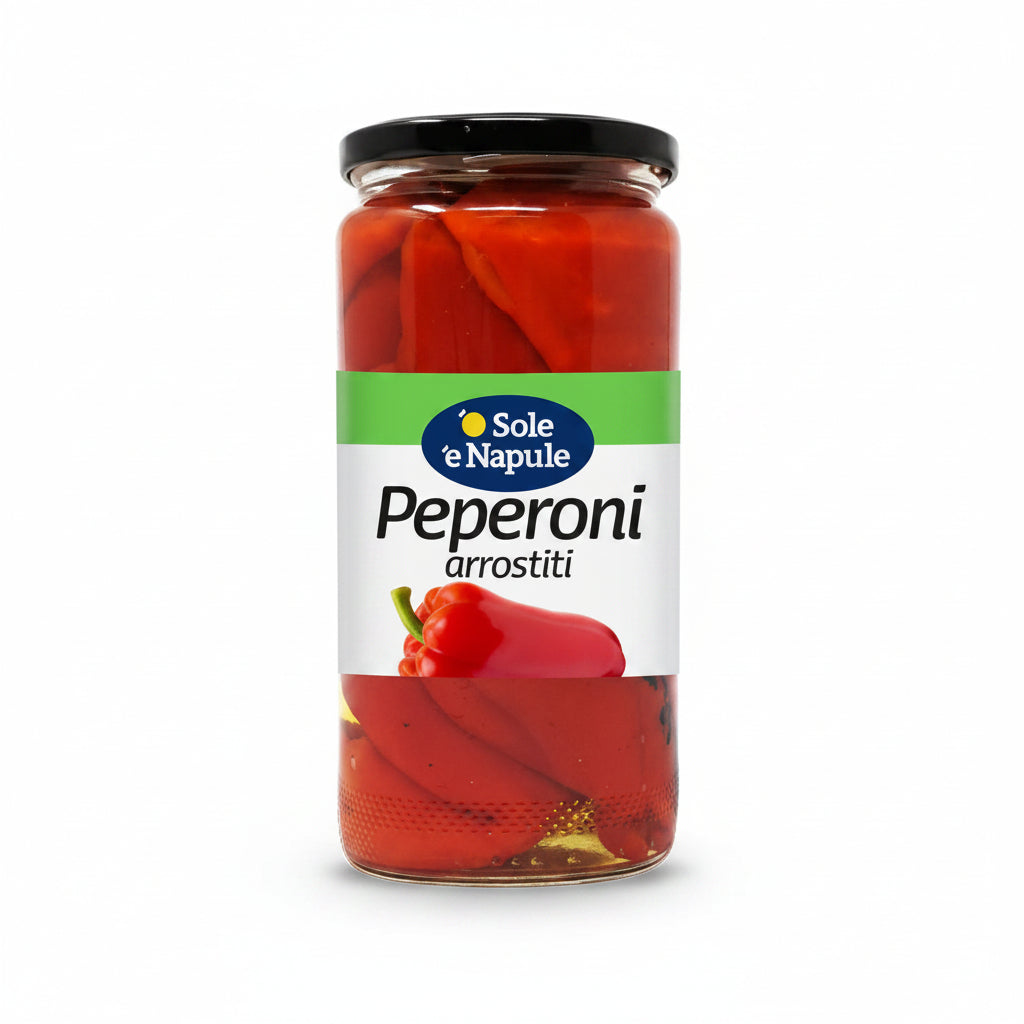 '' O SOLE E NAPULE '' Roasted Peppers in Brine – Glass Jar 480 g