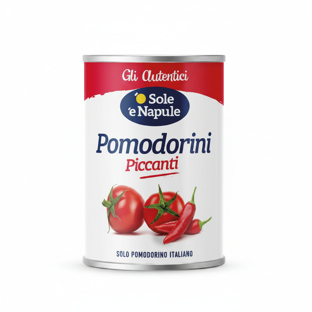 '' O SOLE E NAPULE '' Spicy Cherry Tomatoes Can 400 g