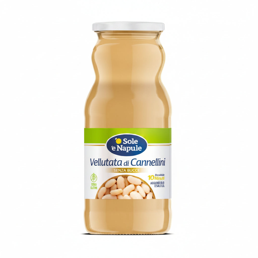 '' 0 SOLE E NAPULE '' Creamy Cannellini Bean Soup, Glass Jar 350g