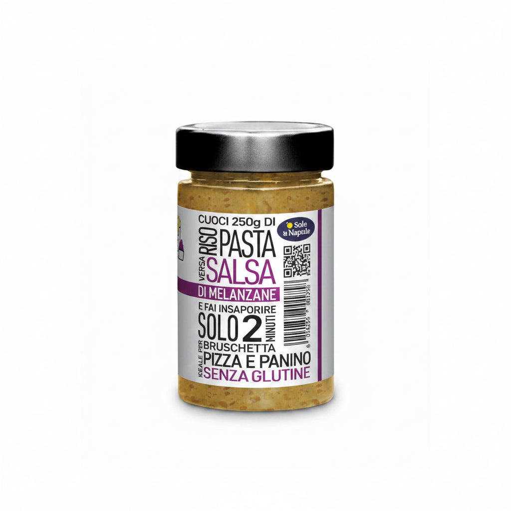 '' O SOLE E NAPULE '' Aubergine Sauce Glass 190g