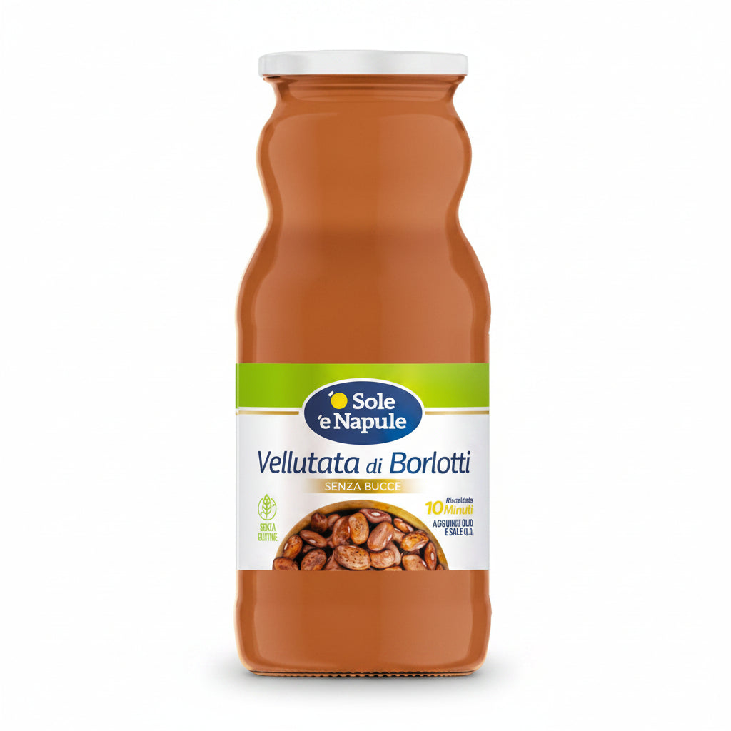 '' O SOLE E NAPULE '' Cream of Borlotti Beans Glass Jar 350 g